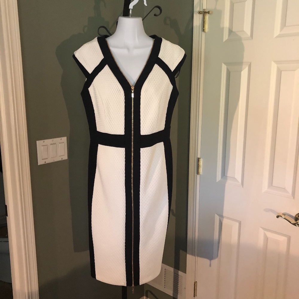 Frank Lyman Black & White Zip Dress